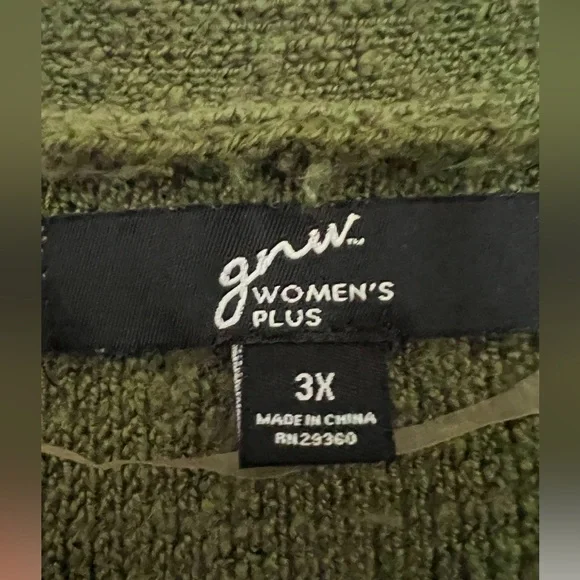 Women’s Knit Cardigan In Olive Green, Size 3XL - Picture 3 of 3